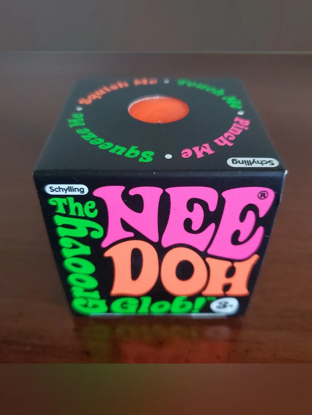 Schylling NEEDOH The Groovy Glob Classic, Squishy, Stress Ball, Orange New